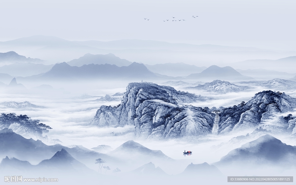 最新高档风景山水 tif分层