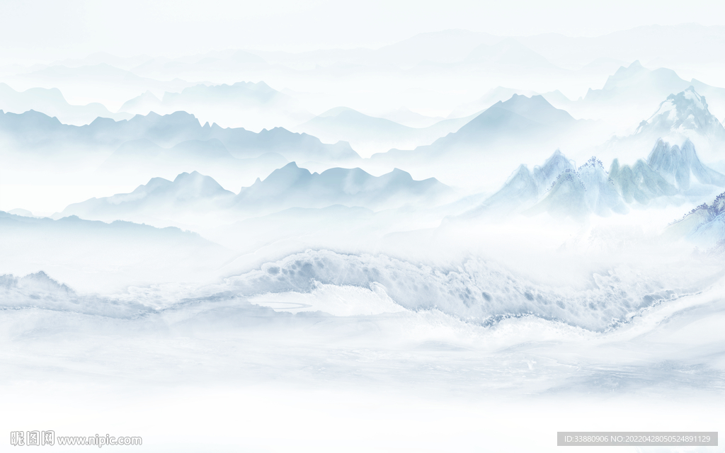 中国风高档风景山水 tif分层