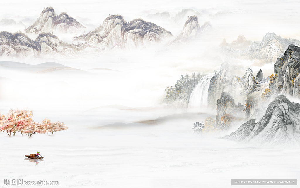 中式 高档风景山水 tif分层