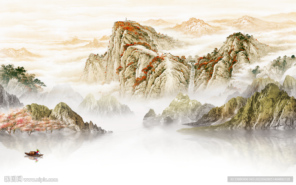 大气高档风景山水 tif分层