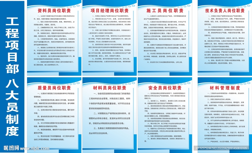 工程项目部制度牌