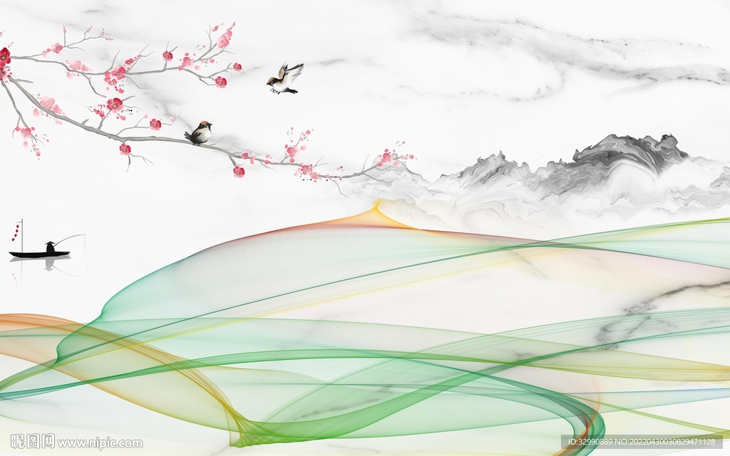 线条高清山水新画 TIF分层