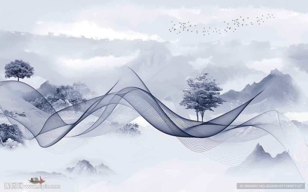 最新高端意境山水 TIF分层