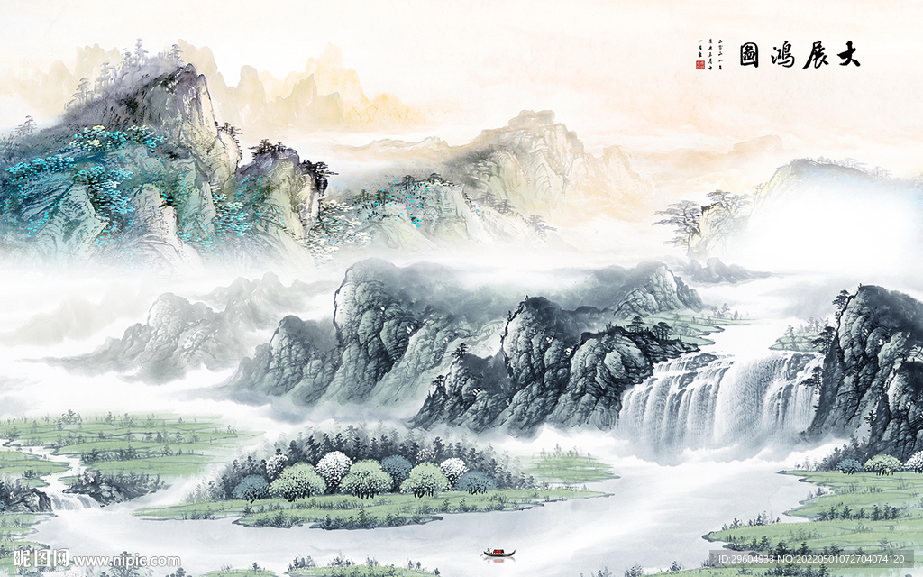 国画高端意境山水 TIF分层