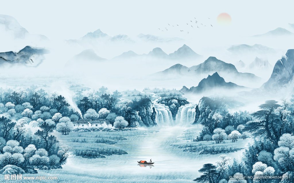 人气 意境新画山水 TIF分层