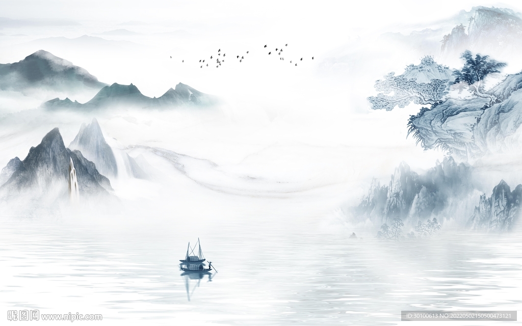 大气客厅新款山水 tif分层