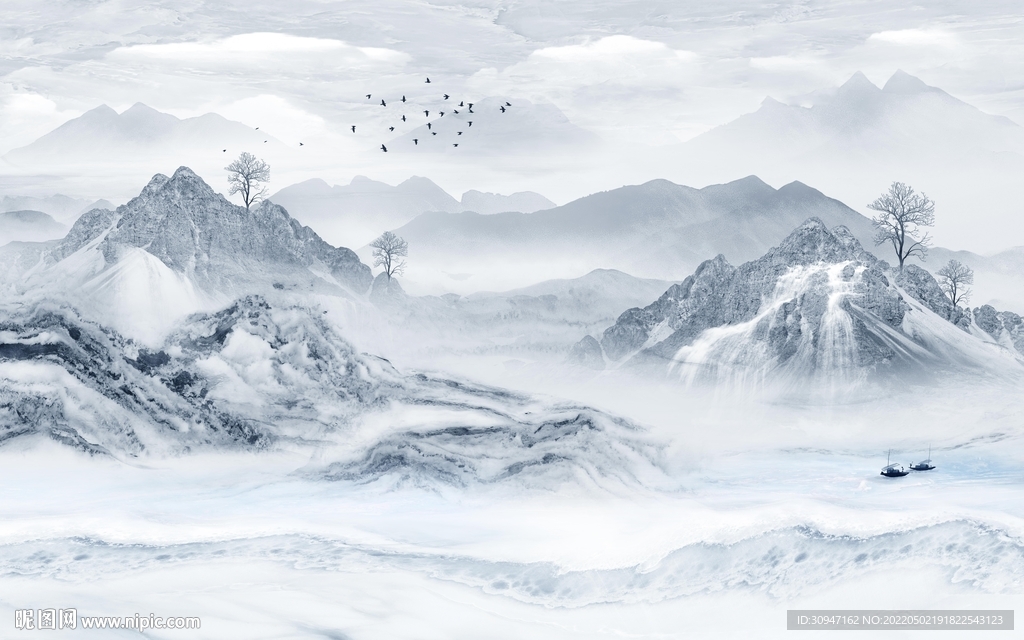 别墅最新电视山水 TIF分层