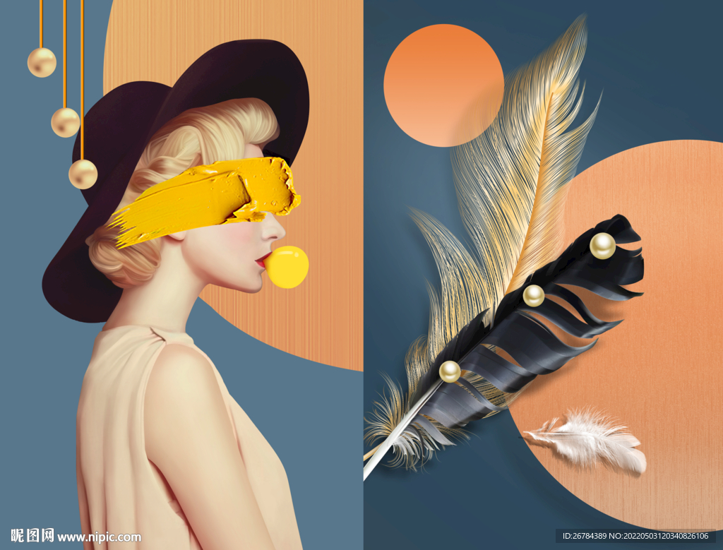 美少女 羽毛 轻奢