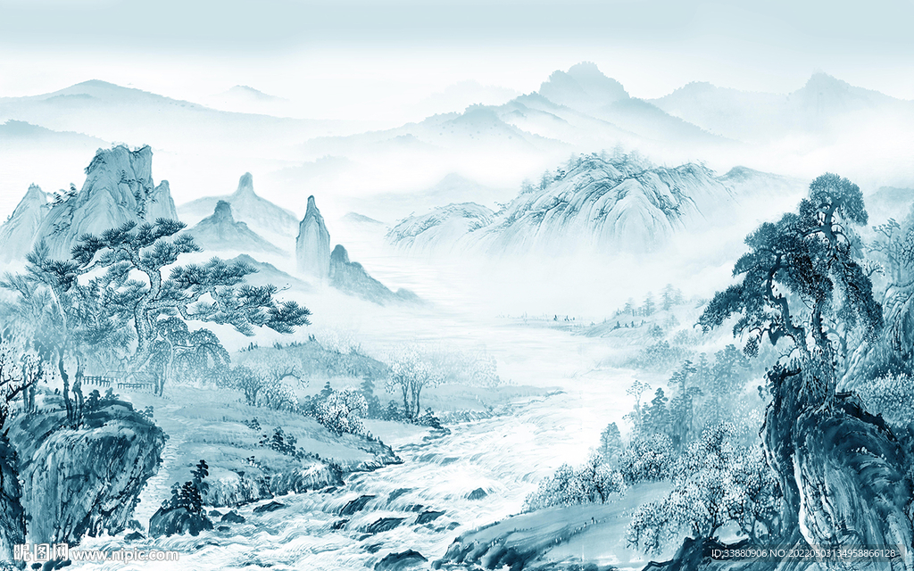 大气高档新款山水 tif分层