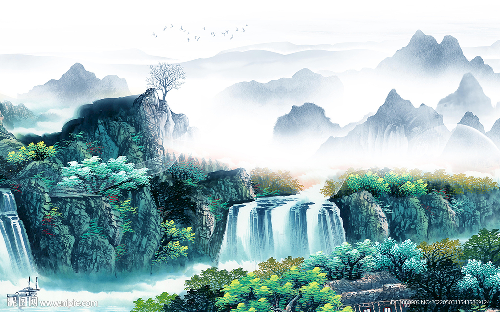 最新高档新款山水 tif分层