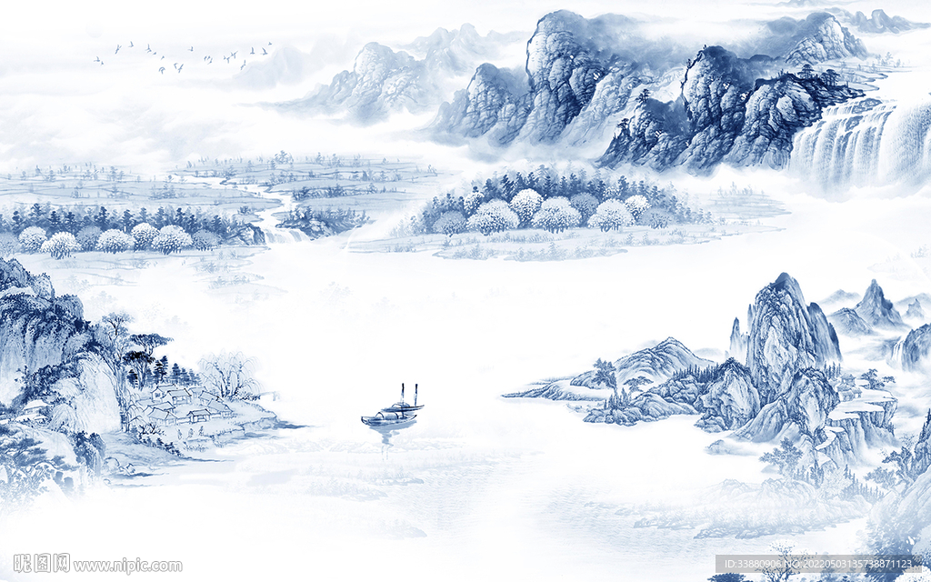 高端高档新款山水 tif分层