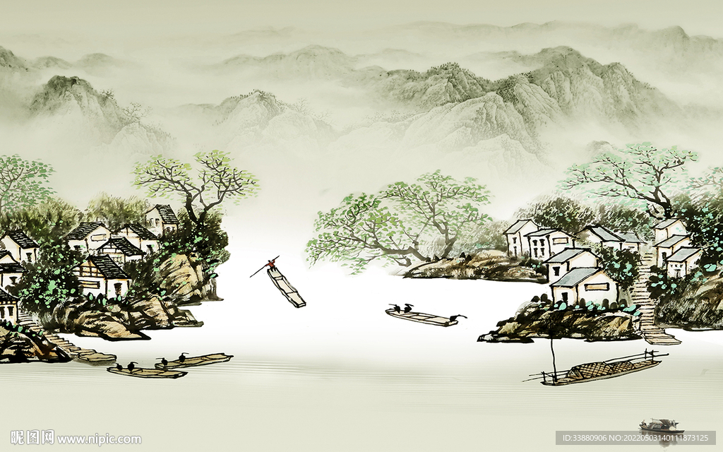 高清 高档新款山水 tif分层