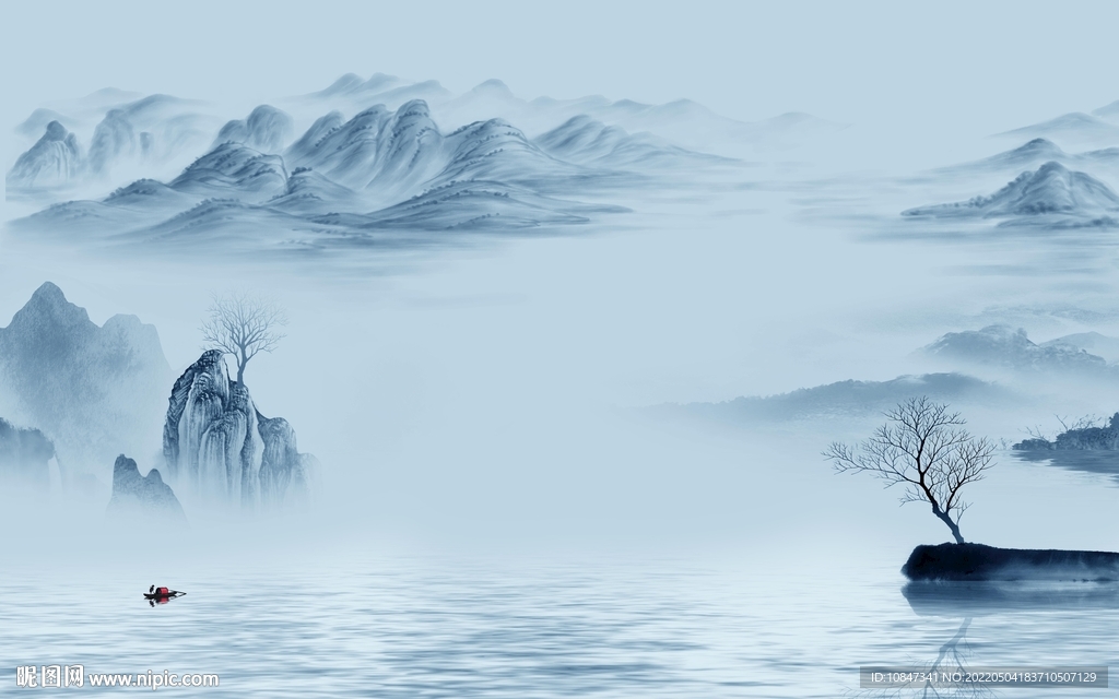 高档 意境客厅山水 TIF分层