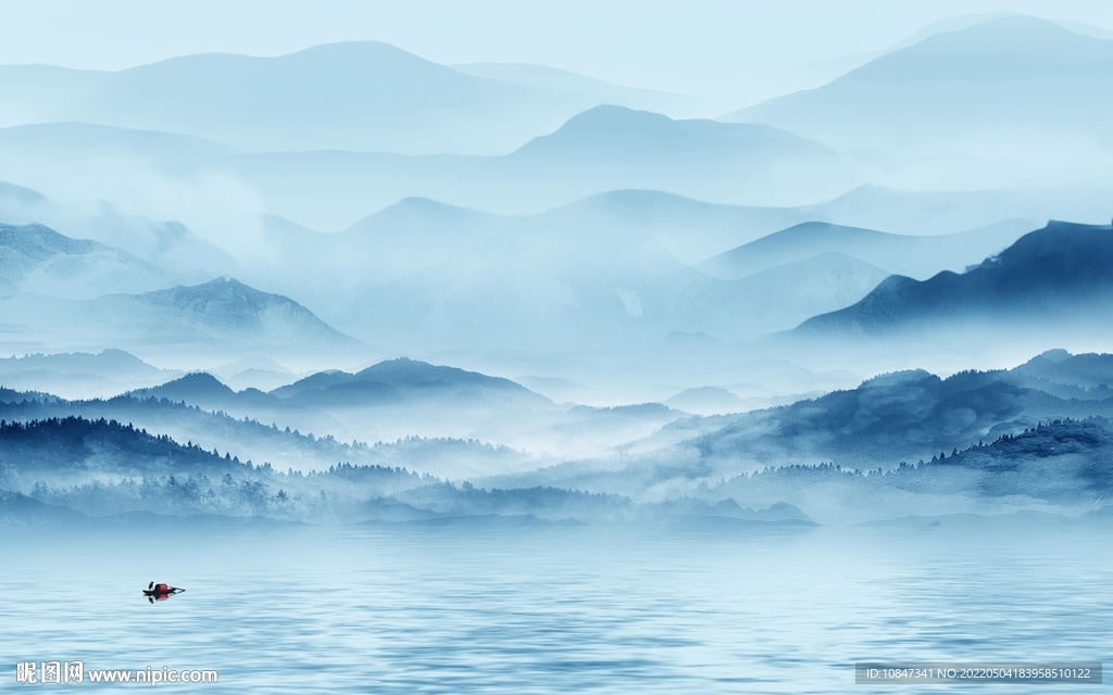 高清 意境客厅山水 TIF分层