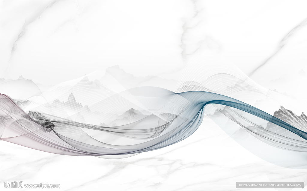 爵士白现代电视山水 tif分层