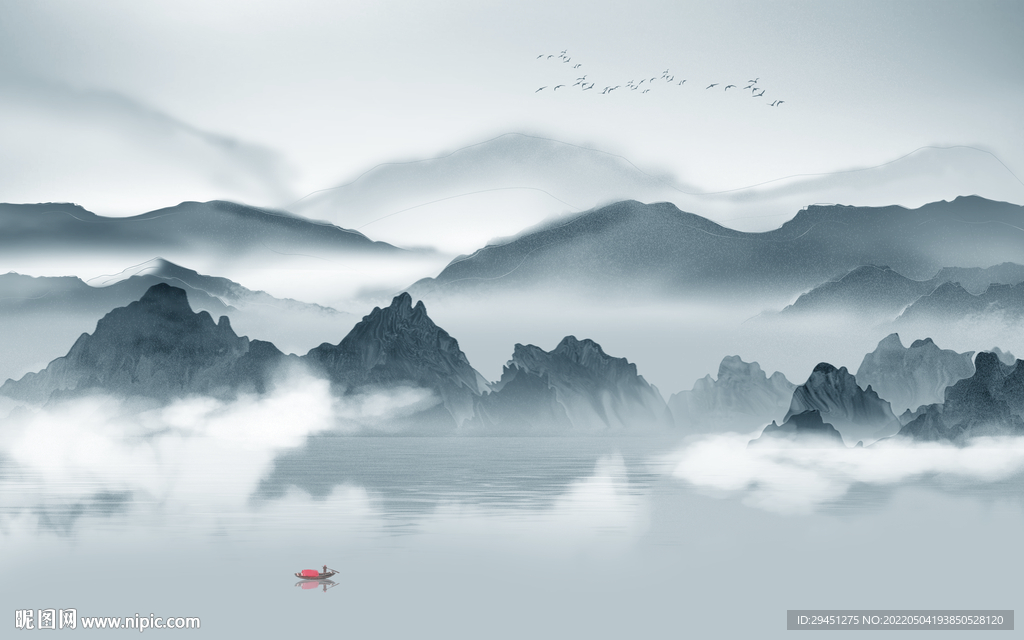 最新简约背景山水 TIF分层