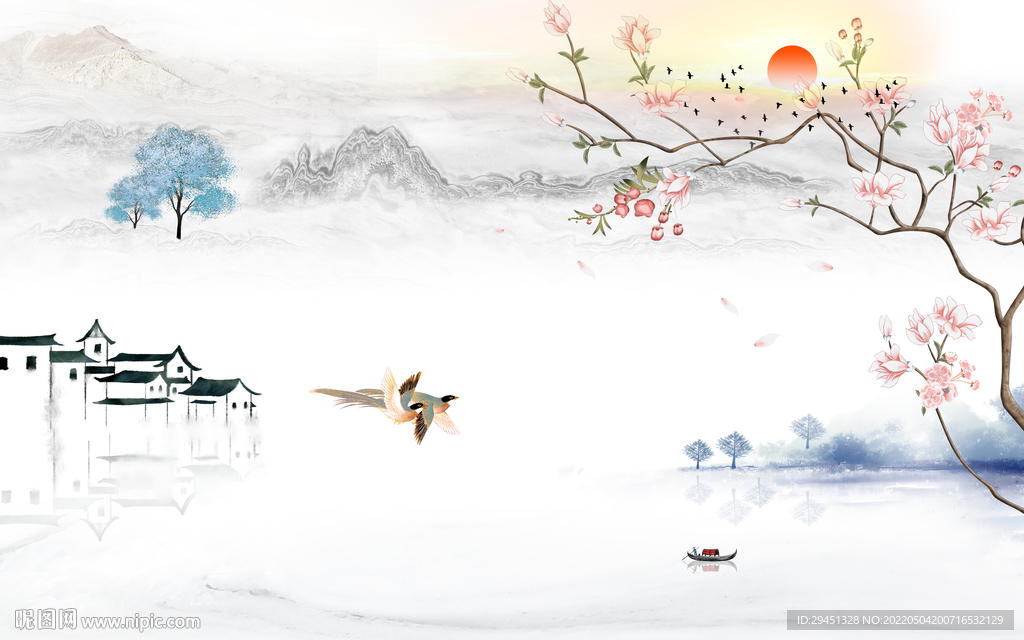 意境 爆款现代山水 tif分层