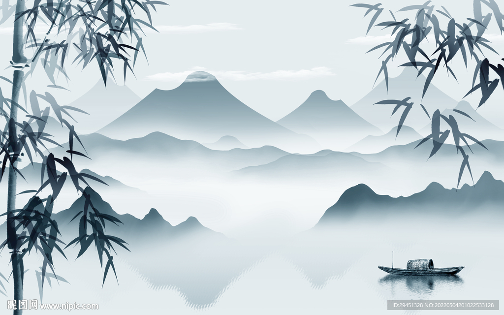 最新爆款现代山水 tif分层