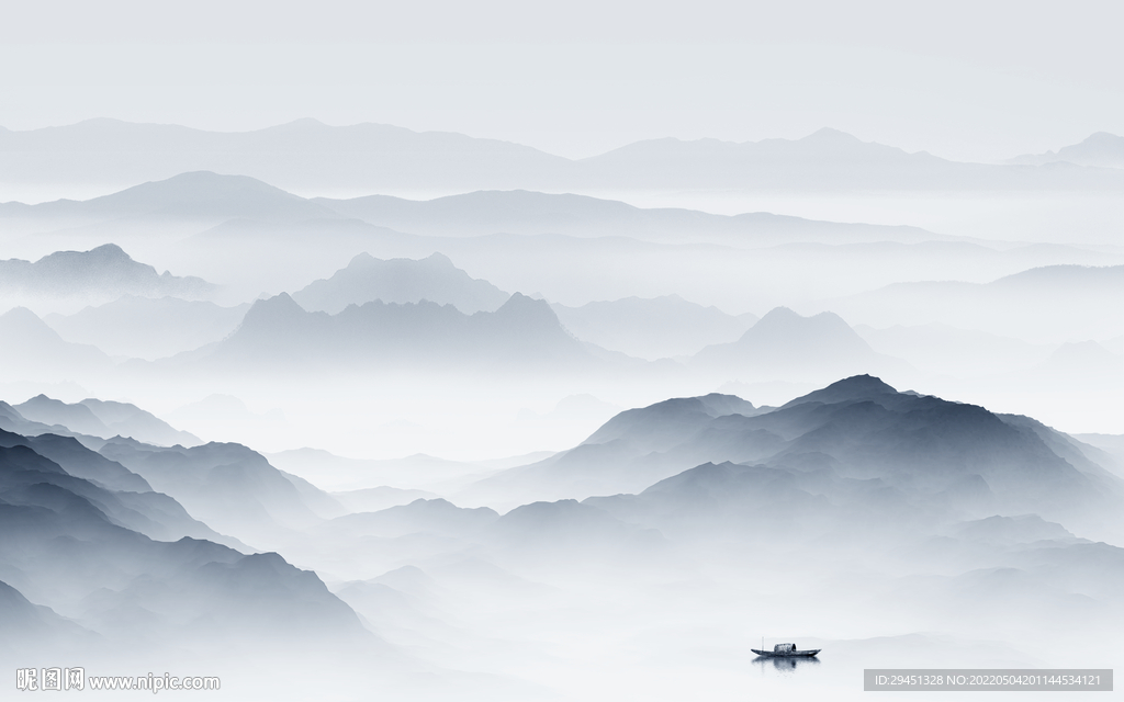 中国风爆款现代山水 tif分层