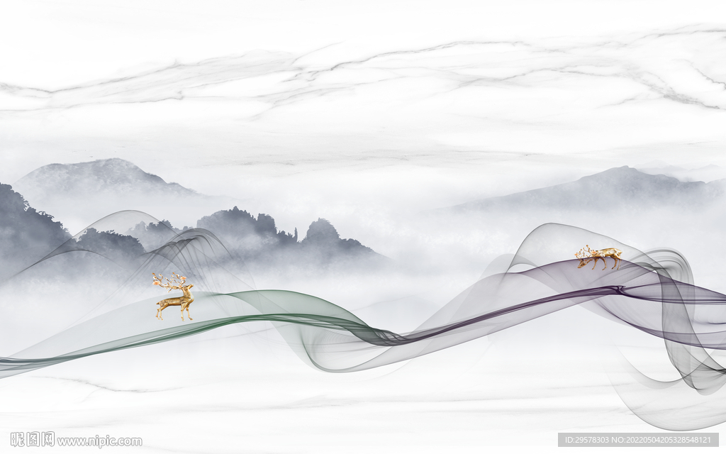 新款高端人气山水 TIF分层