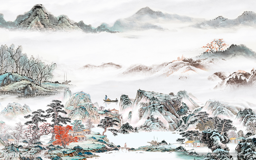 现代 高端人气山水 TIF分层