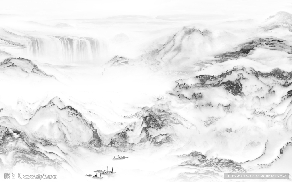 石纹现代意境山水 TIF分层