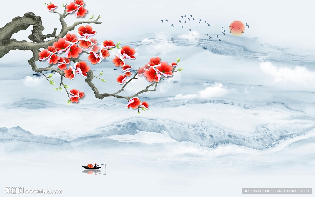 中国风现代意境山水 TIF分层