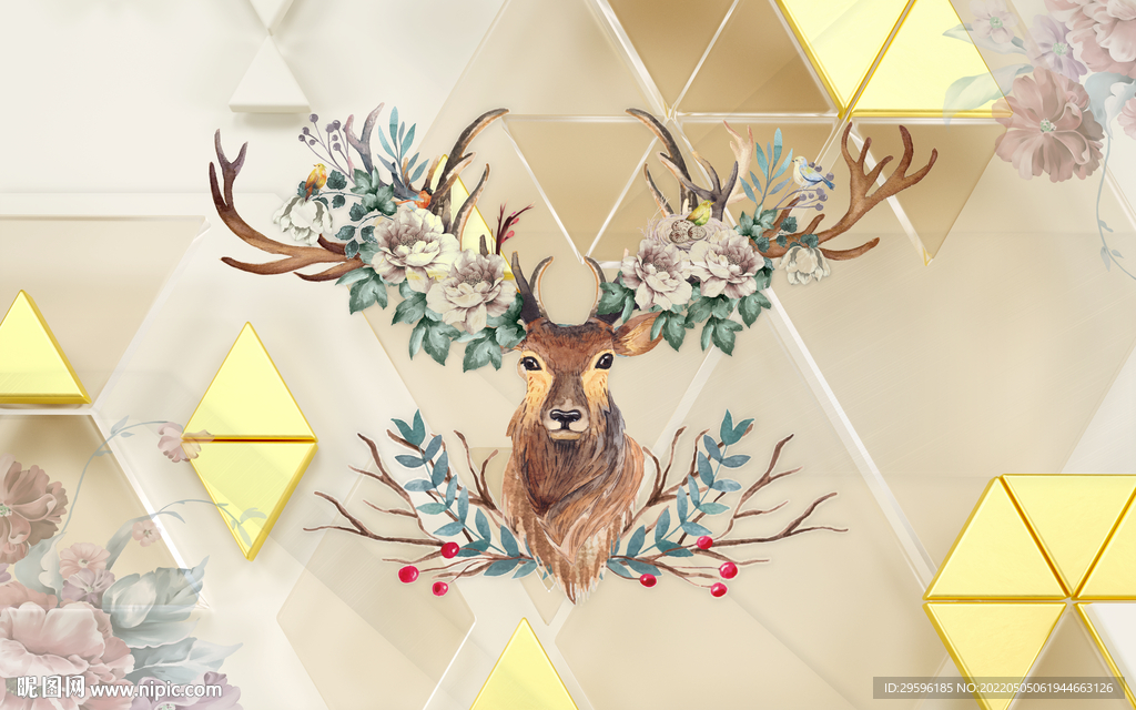 欧式几何新装饰画 tif分层