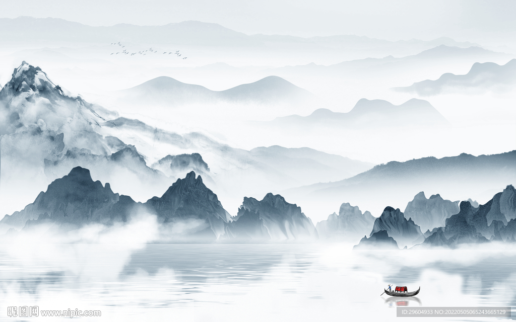 高清 电视山水背景 TIF分层