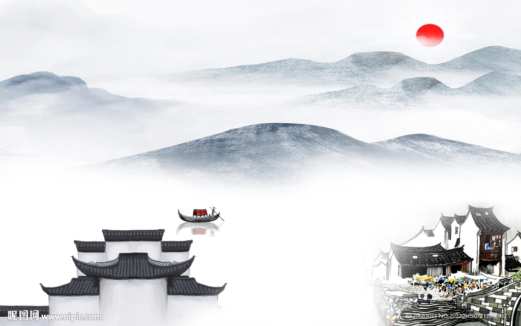 徽派新款客厅山水 TIF分层