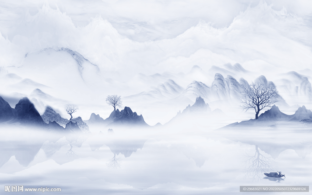 现代 新款客厅山水 TIF分层