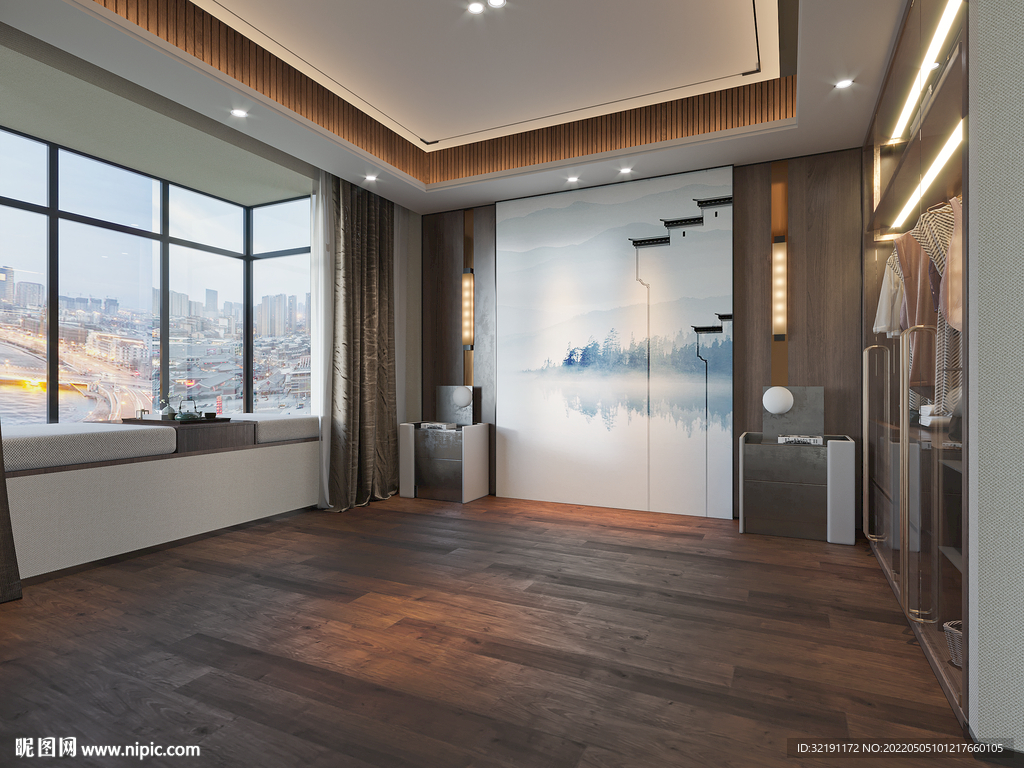 中式卧室场景 家具场景