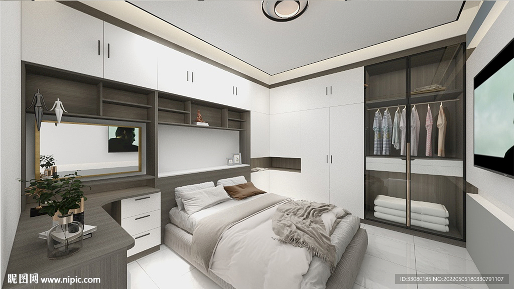 轻奢卧室效果图