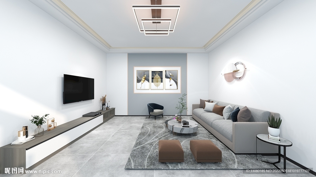 轻奢简约客厅装修效果图