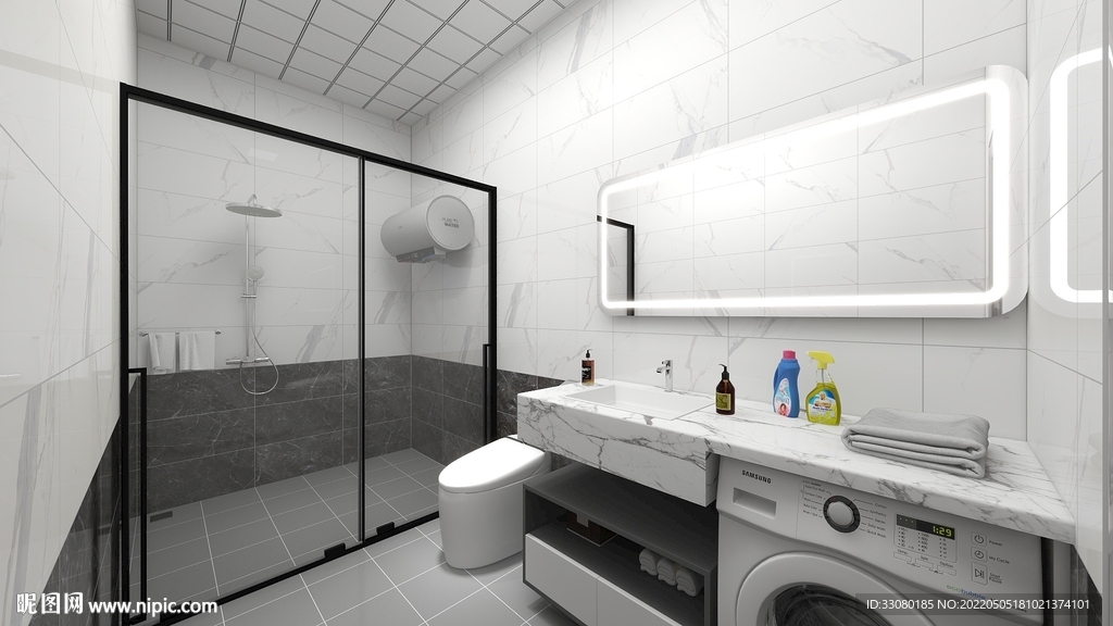 轻奢简约卫生间装修效果图