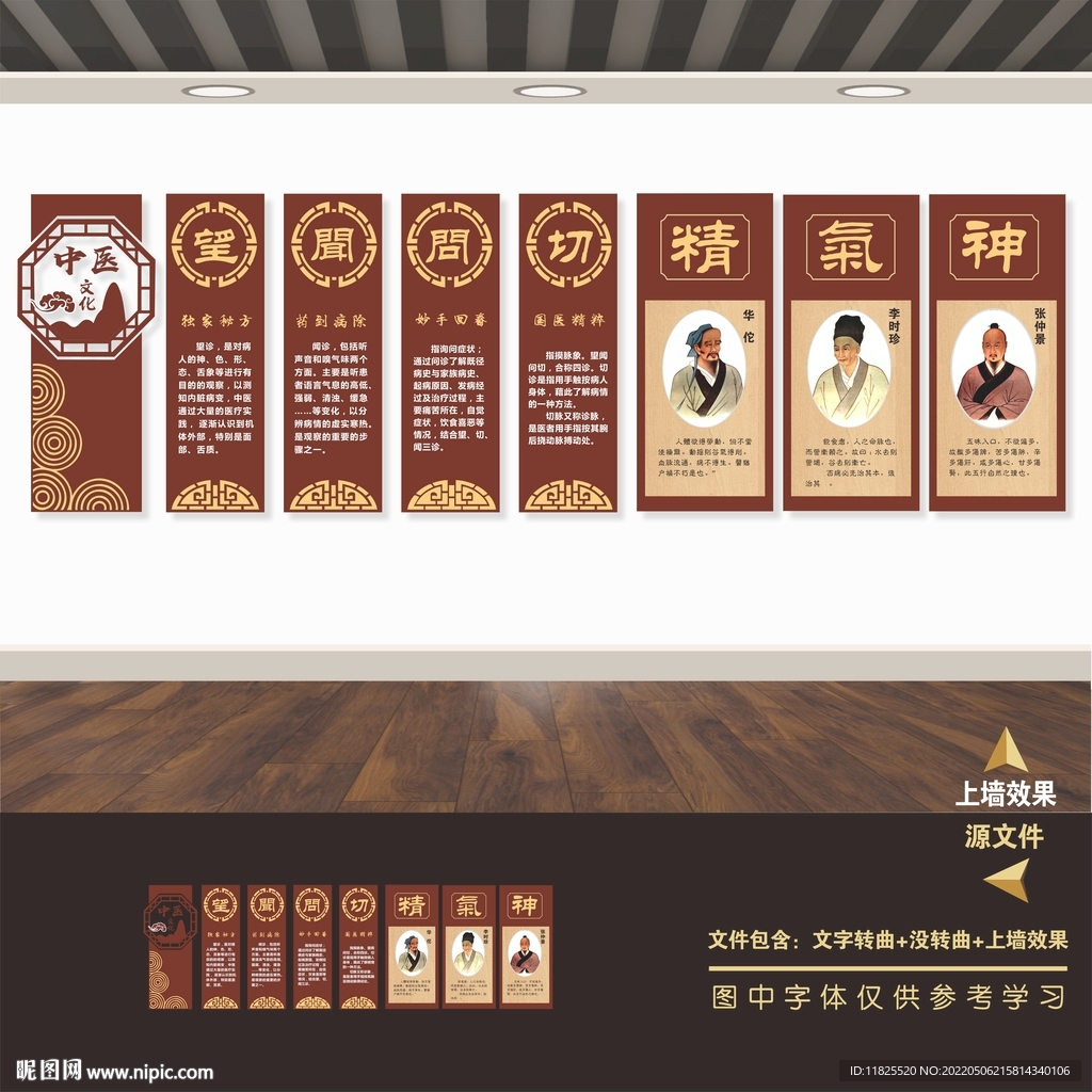 中医文化展板海报标语养生名人