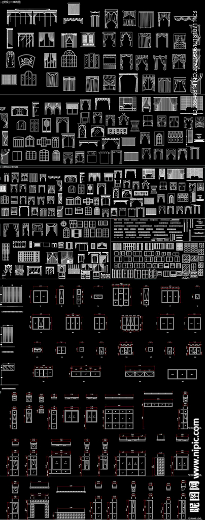 2022窗户窗帘CAD图块