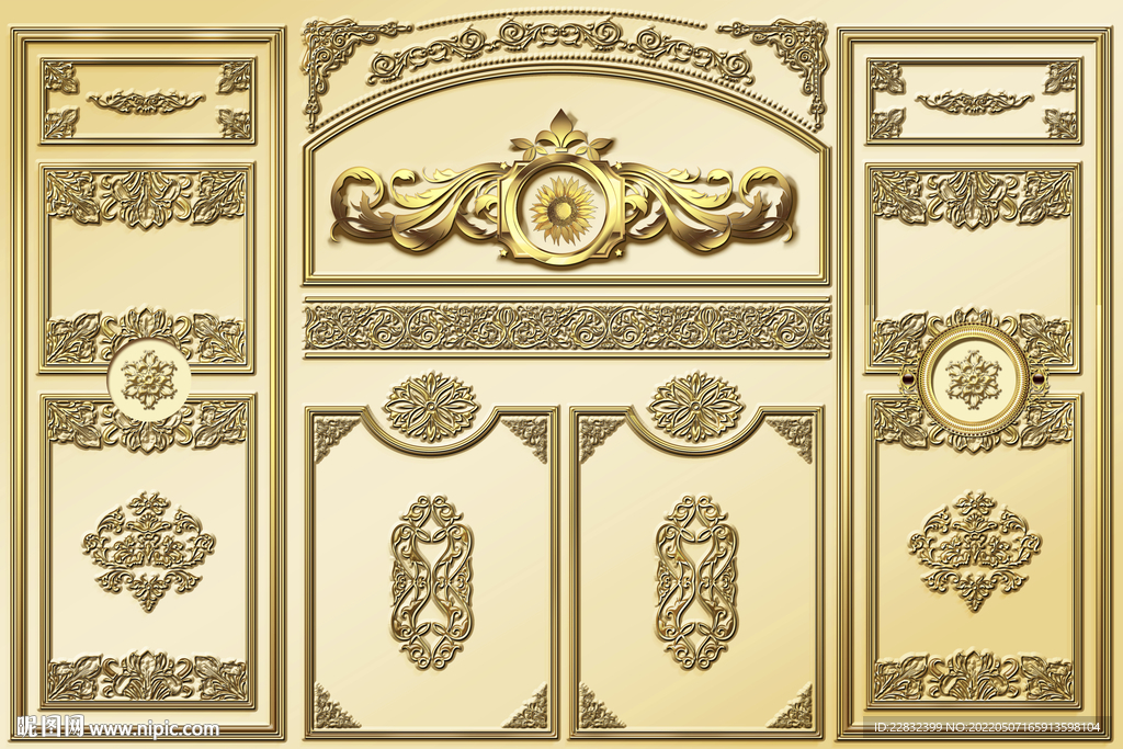 欧式金色底纹背景