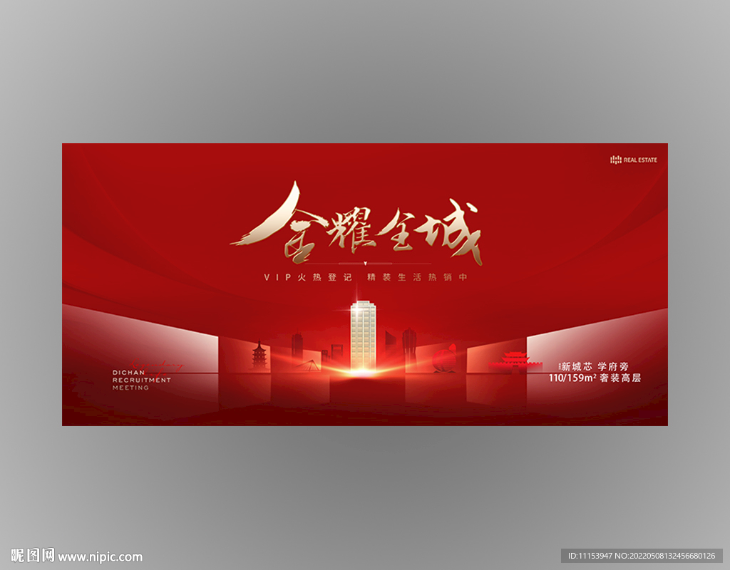 金耀全城红金地产背景板