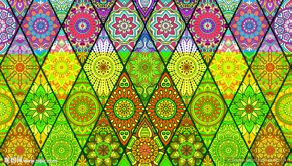 大牌数码印花几何图抽象