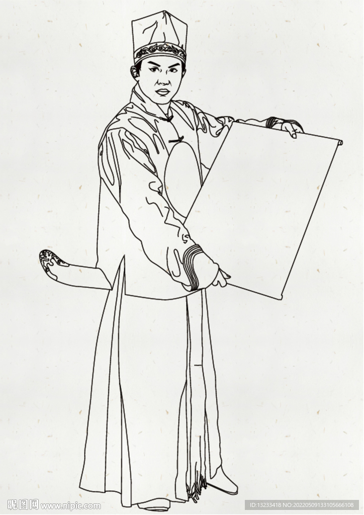 白描古装人物