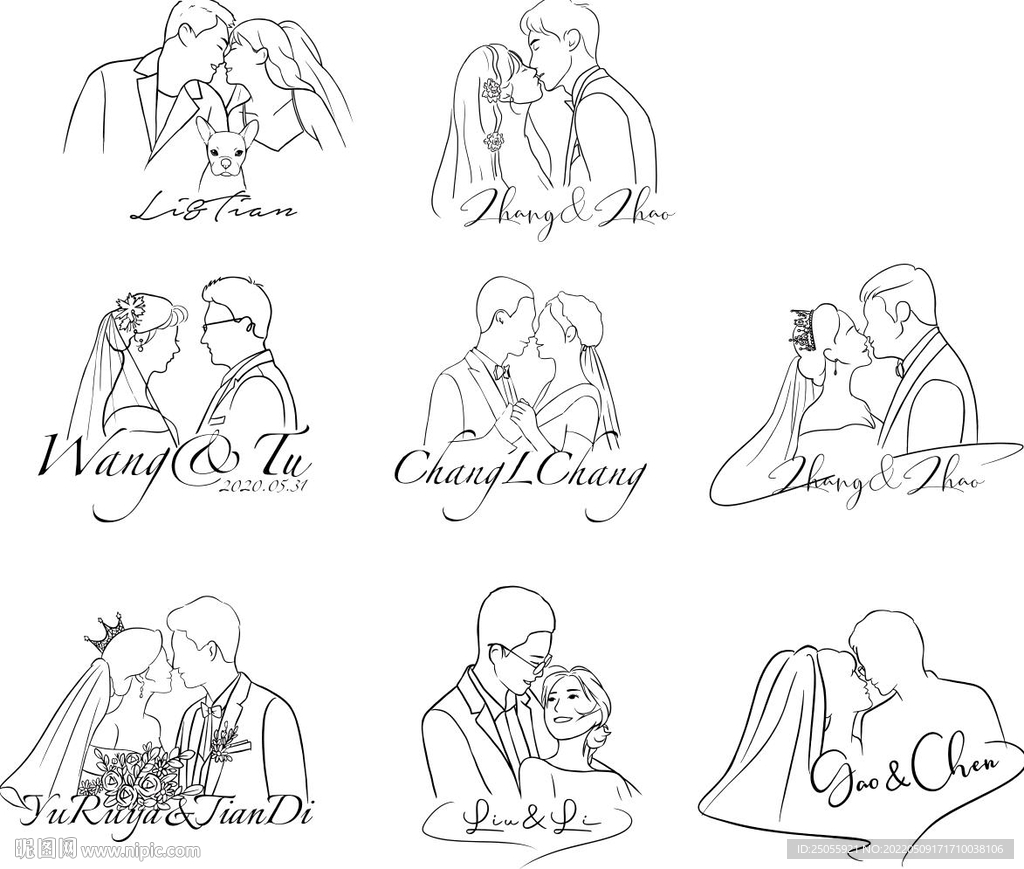 婚礼人像LOGO素材效果图