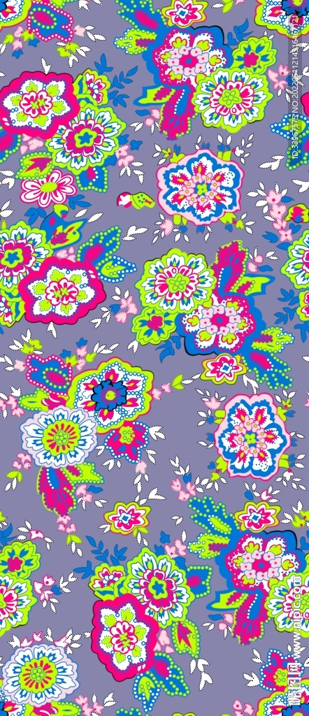 数码 印花 循环 效果 花朵 