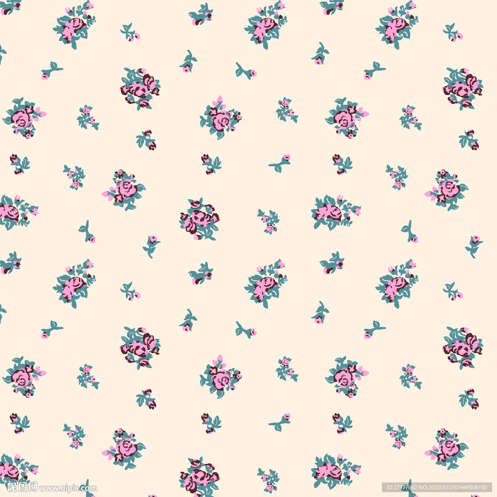 数码印花田园清新碎花