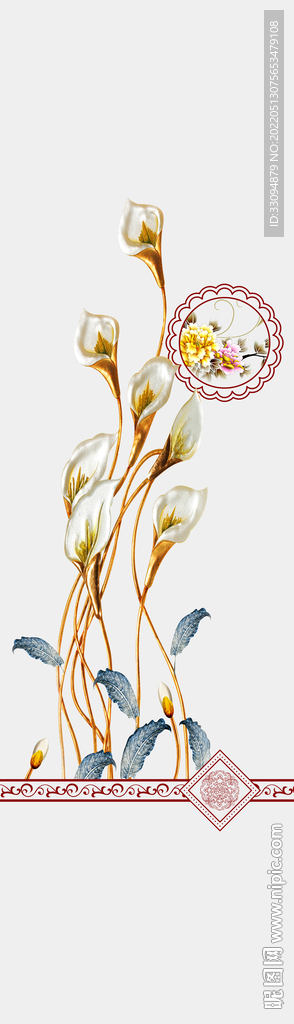 高清分层透明底平开门打印图