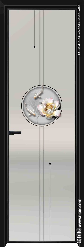 高清分层透明底平开门打印图