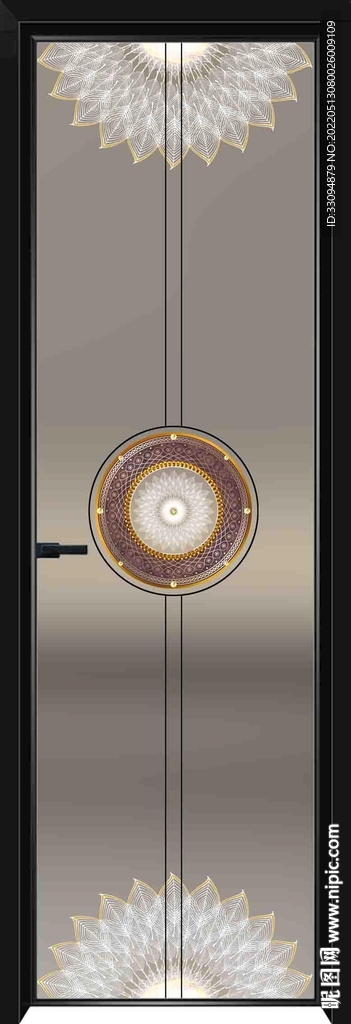 高清分层透明底平开门打印图