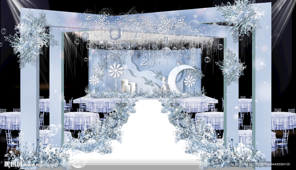 蓝色婚礼效果图