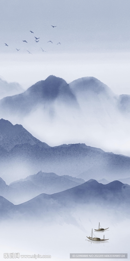 新中式现代玄关山水 TIf分层