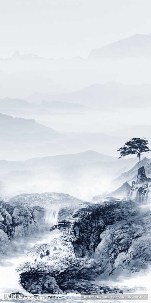 爆款 现代玄关山水 TIf分层